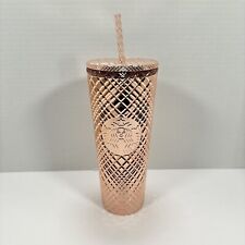 Starbucks 2023 Rose Gold Winter Holiday Jeweled 24oz VENTI Tumbler Cold Cup New picture