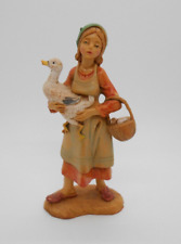 Fontanini Italy Deborah Vintage 1983 Nativity Figurine Maiden Girl Goose Basket picture