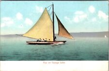 Cayuga Lake, NY, Sailboat, Passengers, Nice Message 1909 Postcard #779 picture