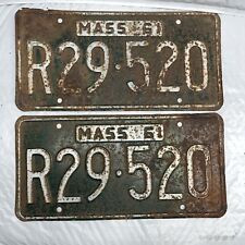 Set Of 2  1961  61  MASSACHUSETTS MA MASS LICENSE PLATE TAG # R29 520 picture