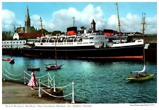 British Royal Mailboat Dun Laoghaire Harbor in Dublin, Ireland c.1960 PC DAMAGED picture