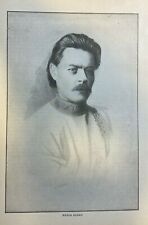 1901 Vintage Magazine Illustration Russian Novelist Maxim Gorky picture