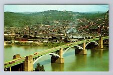 Pittsburgh PA-Pennsylvania, Washington Crossing Bridge, Antique Vintage Postcard picture