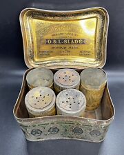 Antique Slade’s Epicurean Spice Tin Box Rare Slade’s Tin Spice Box picture