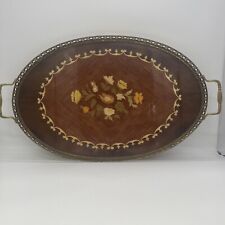 Monumental Italian Marquetry Inlay Serving Tray Oval picture
