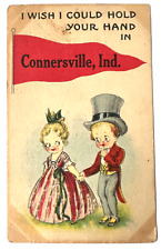 c1916 Postcard I Wish I Could Hold Your Hand in Connersville, Indiana B1 picture