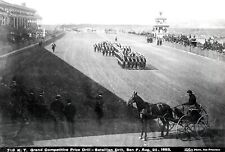 1883 SAN FRANCISCO~BAY DISTRICT RACE TRACK KNIGHTS TMPR BATTALION DRILL~NEGATIVE picture