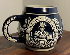 Vintage Thewalt Hunter Blue and Gray Stoneware Beer Stein Germany picture