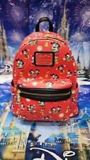 2022 Disney Parks Loungefly Mickey & Minnie With Pluto Red Mini Backpack NWT HTF picture