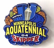 Vtg 2004 Minneapolis Minnesota Aquatennial Sailboat Skipper Button Pin Plastic picture