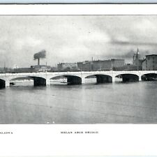 Pre-1907 Waterloo, IA Melan Arch Bridge Litho Photo Postcard 4th St Unposted A46 picture