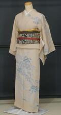 Japanese 4-Piece Set Of Yuzen Hanging Clothes 160cm Pure Silk Fukuro Obi Obi picture