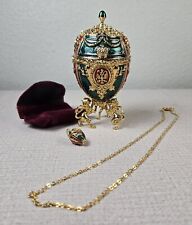 Vintage Joan Rivers Imperial Treasures Egg The Angel Egg With Charm Necklace  picture