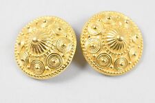 Two (2) Old Gilt Plastic Huge Extra Fancy Buttons 27mm picture