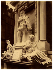 France, Paris, Gaspard de Coligny Statue Vintage Albumen Print, Albumi Print picture