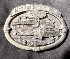 Great American Firefighter 2002 Seagrave AerialCommemorate Belt Buckle 0227/2500 picture