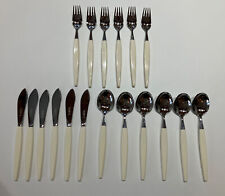 Vintage S&S Helle Norway Stainless Flatware Set MCM 16 Pcs Fork, Spoon & Knife picture