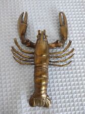 Brass Lobster Figurine Vintage Nautical Ocean Lake Decor 7.5