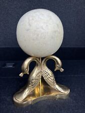 Vintage Brass Peacock & Marble Sculpture picture