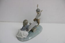 Lladro #4867 Dog Boy & Girl on Seesaw Teeter Totter Figurine picture