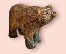 Cryptomeria Wood Grizzly Bear Vintage 4” Cute  Mid Century Modern Figure picture