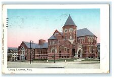c1905 Copper Window Library in Lawrence Massachusetts MA Antique Postcard picture