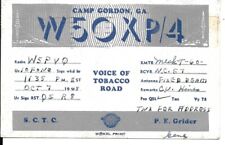 QSL  1949 Camp Gordon Georgia    radio card picture