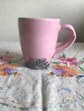 Neiman Marcus Pink Coffee Mug with Pewter Butterfly picture