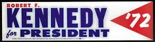 Sad Robert Kennedy Prez Campaign Bumper Sticker Printed in 1967 Before He Died picture