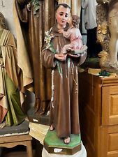 Vintage Plaster Statue of St. Anthony & Baby Jesus made in Italy 31 inches picture