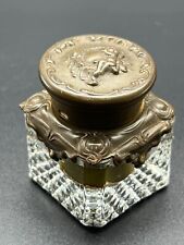 ANTIQUE Victorian Crystal Inkwell. Very nice piece. picture