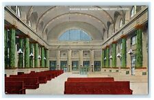 c1940's Waiting Room Interior North Western Depot Chicago Illinois IL Postcard picture