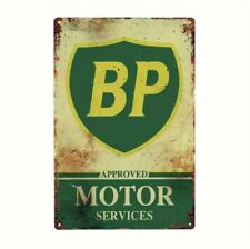 Vintage 8x12 BP British Petroleum Retro Look Metal Service Sign Garage Gas Oil picture