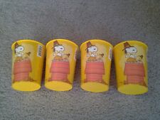 Snoopy & Woodstock Thanksgiving Pilgrims Lot Of 4 Hallmark Plastic Party Cups picture