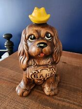 TREASURE CRAFT Vintage 1961 Brown Spaniel Dog with Yellow Cowboy Hat Bank picture