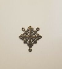 1 x Lotus Cross Gold Bronze Rosary Center 1