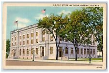 1939 US Post Office And Custom House Bay City Michigan MI Vintage Postcard picture
