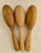 Vintage Darning Egg Wooden Sock Darner Mending Sewing Tools Accessory Set Of 3 picture