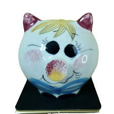 Quadrifoglio Ceramica Piggy Bank Pig 50s MCM Italian Pottery VTG Hand Painted picture