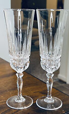 Set Of 2 Vintage Cristal D’Arque Champagne flutes 6oz 7.75” H picture