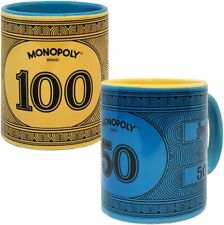 Hasbro Monopoly  Mug Coffee Cup Blue 50 Dollar Monopololy Board Game Design picture