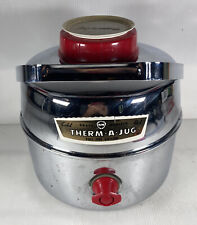 VTG Knapp Monarch Therm-a-Jug Gallon Chrome Hot/Cold Thermos W/Cup USA picture