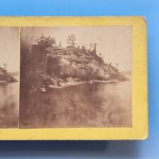Stereoview Card 3D Real Photo C1865 Georgian Bay Ont Canada Shore Fish Boat Moor picture