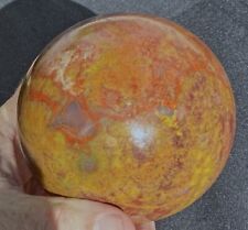 Yellow Cat Petrified Wood (Rare) Large 90mm Sphere 946 Grams- 2 Lb's 3.4 OZ Utah picture