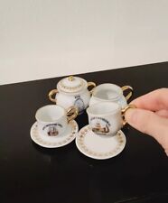 ❤️7 Pcs Mini Tea Set -2 Tea Cups, Saucers, Creamer, Sugar Bowl Porcelain London picture