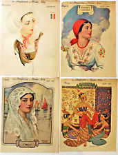 Vintage Print Ad 1931 Exotic Ladies Needlecraft Covers 4 Lot John Edwin Jackson picture