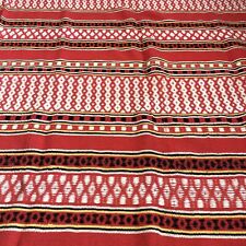 Native American Southwest Style Rug Red Geometric Woven Textile 88 In. picture