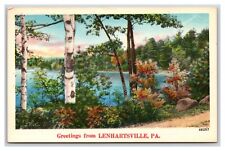Generic Scenic Greetings Lenhartsville PA Pennsylvania Linen Postcard W20 picture