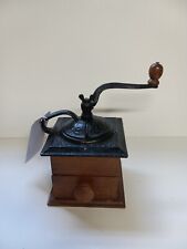 Vintage Wooden Tabletop Coffee Grinder, Hand Crank Coffee Mill picture
