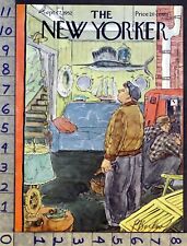 1952 NAUTICAL SPORT FISH BOAT MAN CAVE PERRY BARLOW ART NEW YORKER COVER FC1307  picture